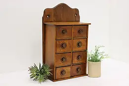 Farmhouse Antique 8 Drawer Butternut Spice, Jewelry Cabinet #55259