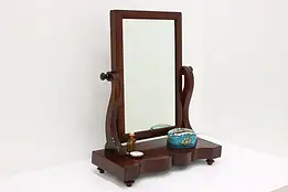 Empire Antique 1840s Mahogany Swivel Shaving Dresser Mirror #55055
