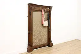 Victorian Antique Carved Oak Hall Stand, Secret Door #55107