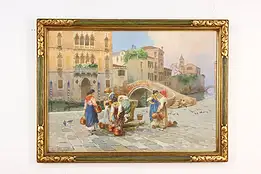 Venice Italy Vintage Watercolor Painting Morello 34" #55189
