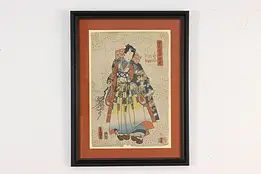 Japanese Antique Ukiyo-e Man Woodblock Print Kunisada 20" #55333