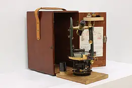 Industrial Vintage Brass Surveyor Transit & Case, Buff #52772