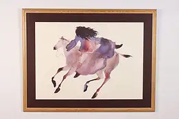 Native American Horse Vintage Watercolor Painting Grigg 42" #55388