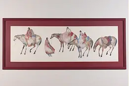 Traveling Indians Original Watercolor Painting, Grigg 65" #55381