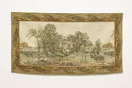 European Cottage Scene Vintage Woven Wall Tapestry 71.5" #55125