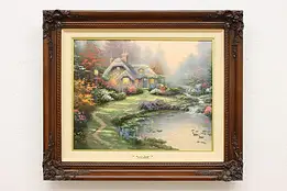 Everett's Cottage Vintage Thomas Kinkade Painted Litho 27.5" #55500