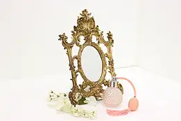 Victorian Antique Table Top Easel Mirror Picture Frame #54857