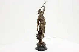 Greek Goddess Artemis Antique Statue Cast Metal Sculpture #55286