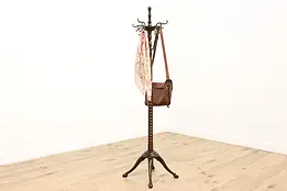 Victorian Antique Carved Birch Coat & Hat Tree Hall Stand #55549