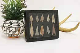 Set of 10 Antique Indigenous Arrowheads in Case #44781