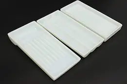 Set of 3 Antique Milk Glass Dental Artist Trays, Two Rivers #55745