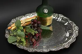 Victorian Antique Engraved Silverplate Platter or Tray Poole #55251