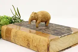 Folk Art Vintage Carved Cork Elephant Sculpture #45085