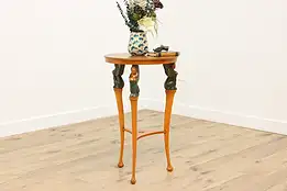 Classical Vintage Carved Mahogany Lamp Entry Table Sphinxes #55812