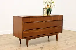 Midcentury Modern Vintage Walnut Dresser Chest or Console #55797
