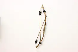 Native American Vintage Display Bow & Arrows, Stone Points #55967