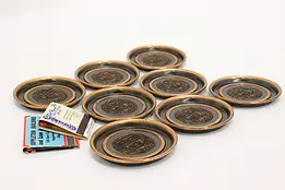 Set of 8 Vintage Copper Plated Harvard Ashtrays, Hyde Park #56257