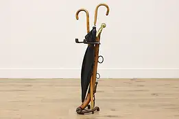 Farmhouse Vintage Horseshoe & Yoke Cane or Umbrella Stand #55991