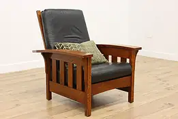 Arts & Crafts Mission Oak Vintage Morris Recliner Chair #55975