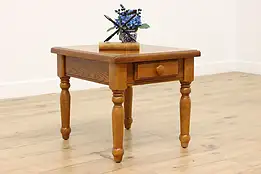 Traditional Vintage Oak Nightstand End or Side Table #56181