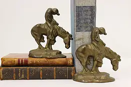 Pair of End of Trail Antique Brass Sculpture Bookends #46944