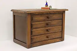 Traditional Antique Oak Tabletop Jewelry or Hobby Cabinet #55974