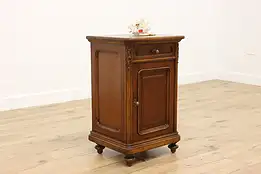 Italian Antique Carved Walnut Nightstand End or Bath Table #39288