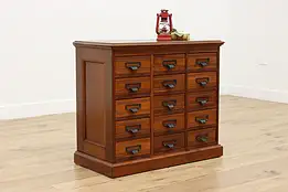 Victorian Antique 15 Drawer Walnut Office File Cabinet Shaw #56412