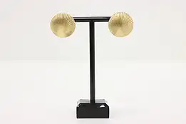 Gold Tone Sunburst Disc Clip-On Earrings – Vintage-Inspired #56632