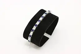 Sterling Silver Sapphire & CZ Tennis Bracelet - 7" #56643