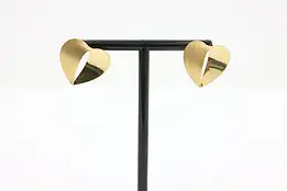 14K Gold Modern Heart Earrings – 2.2g #56730