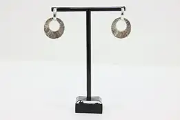 Sterling Silver Textured Circle Drop Earrings – 12g #56732