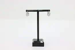 Sterling Silver CZ Lattice Hoop Earrings – 6g #56734