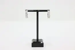 Sterling Silver CZ Emerald-Cut Hoop Earrings – 6g #56735