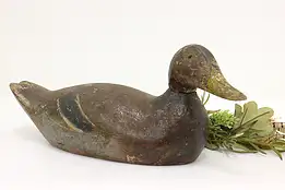 Farmhouse Vintage Carved & Painted Duck Decoy Sculpture #54695