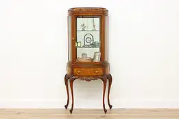 French Rosewood Marquetry Curio Cabinet Vitrine Weiman #55396