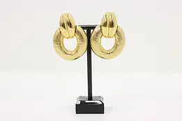 Givenchy Vintage Textured Gold-Tone Clip-On Earrings #56633