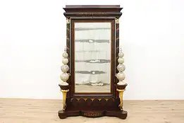 Spanish Antique Grape Marquetry Hall Pier Dressing Mirror #48143