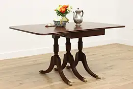 Georgian Design Vintage Drop Leaf Dining Table, 3 Leaves #50673