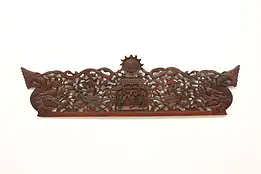 Chinese Antique Carved Teak Salvage Wall Panel Dragons 65" #54563