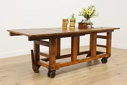 Industrial Farmhouse Antique Maple Workbench Kitchen Island #55700