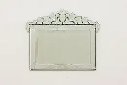 Italian Vintage Murano Venetian Etched Boudoir Wall Mirror #55897