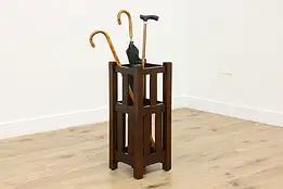 Craftsman Antique Mission Oak Umbrella & Cane Hall Stand #55753