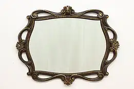 French Design Carved & Painted Birch Wall Bedroom Mirror #52891