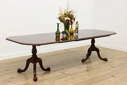 Georgian Vintage Carved Mahogany 9.5' Dining Table, 2 Leaves #55908