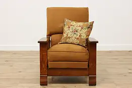 Arts & Crafts Antique Oak Morris Recliner Chair Kelly #55002