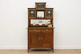 Dutch Arts & Crafts Antique Oak Buffet, China or Bar Cabinet #54952