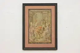 French Games Antique Woven Tapestry 23.5" #55424