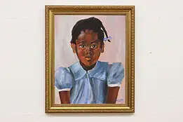African American Child Portrait Original Painting Milton 24" #55483