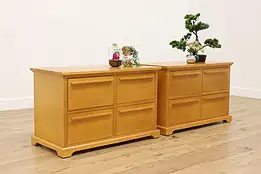 Pair of Vintage Custom Maple Chests End Tables, Nightstands #56132